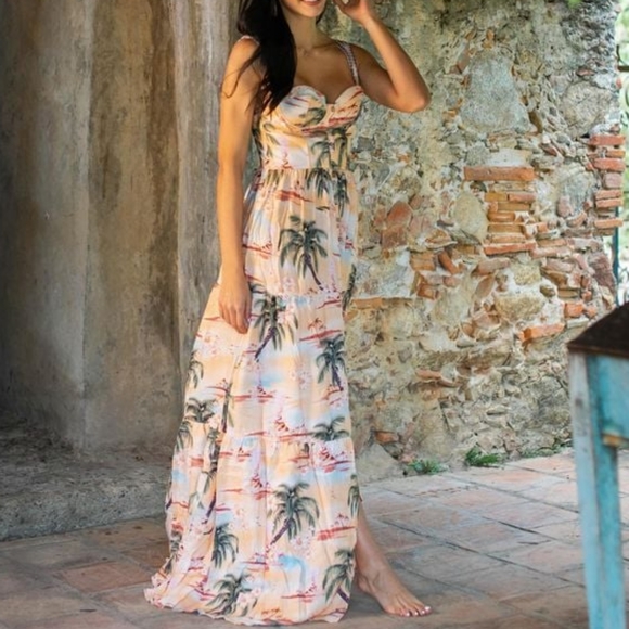 NWT AGUA BENDITA | Dunna Luau Maxi Dress XS/S - Picture 10 of 11